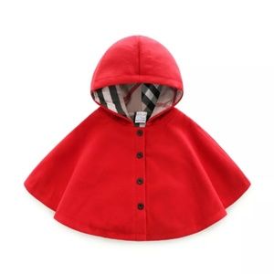 Baby girls red poncho/cape NWOT